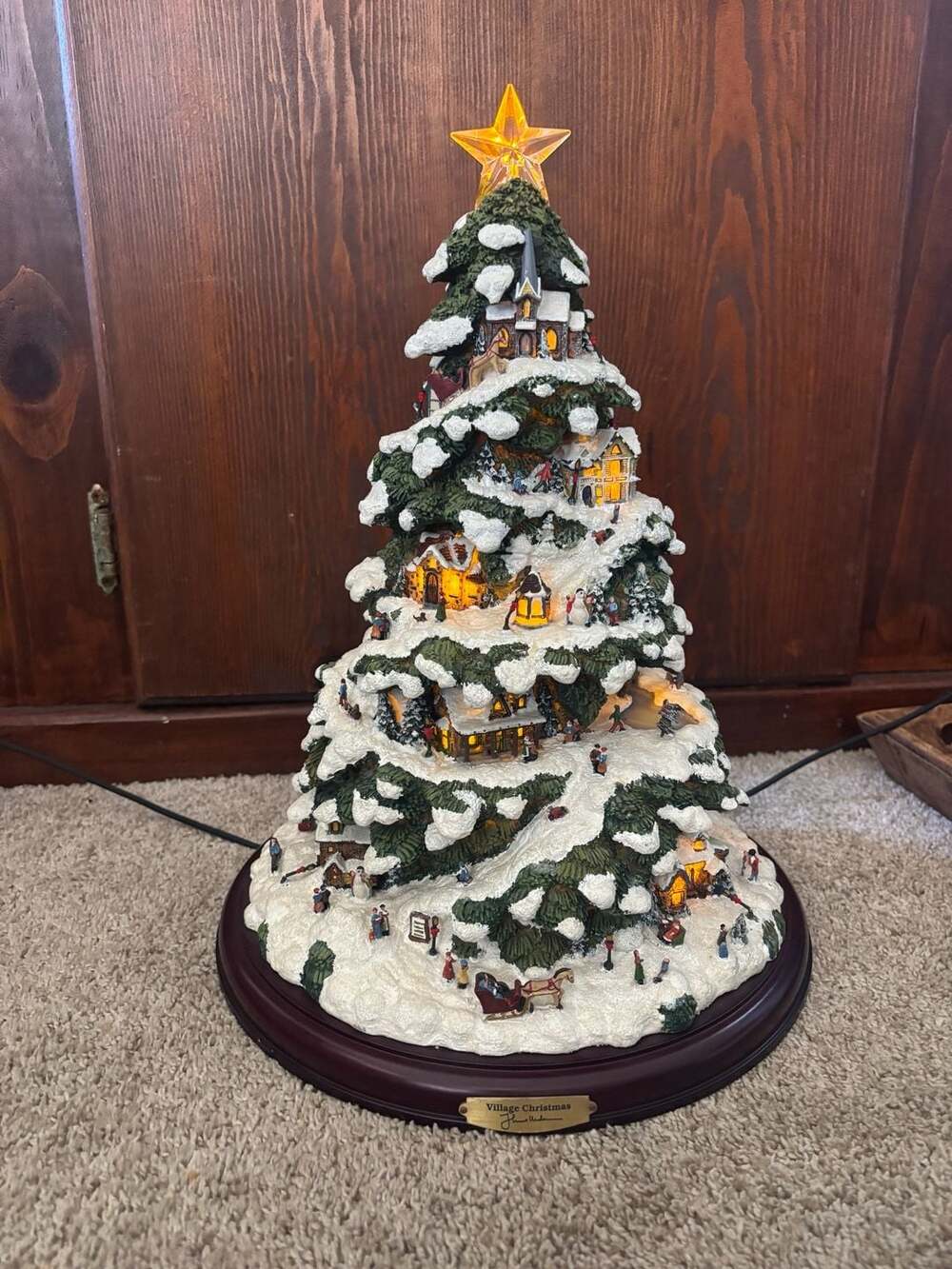 2004 Bradford Exchange Thomas Kinkade "Village Christmas" Illuminated Tree